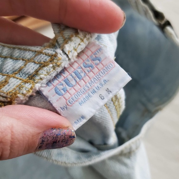 Vintage Guess Leather Patch Clip Overalls 6 months - Picture 11 of 11